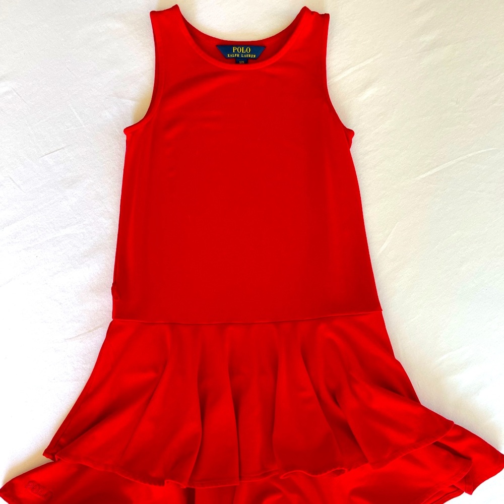 Red Polo Knit Drop-waist Dress